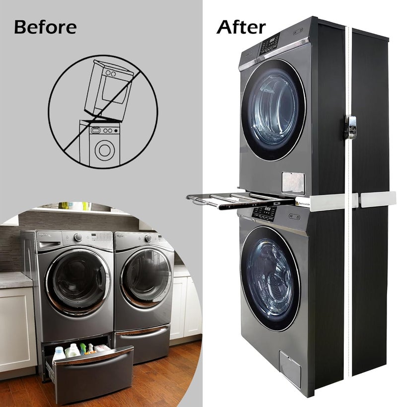 Maxworks Stacking Kit for Washer and Dryer, Universal Stacking Kit for Washing Machine and Dryer with Pull-Out Racks - Image 3